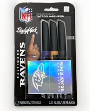 BodyMark BIC Temporary Tattoo Marker NFL Series Baltimore Ravens with stencils