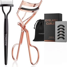 Eyelash Curler with Comb 5 Black Peplaceable Silicone Pads Tomeem Lash Curler H8