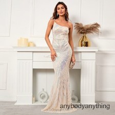 Elegant Sequin Evening Dress Women Strap Party Maxi Dress Long Prom Dress