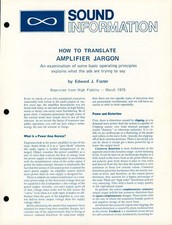 1975 Sound Information Audiophile How To Translate Amplifier Jargon Foster HiFi