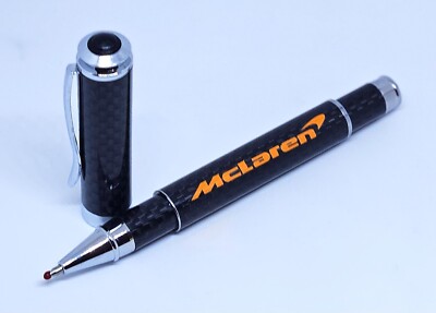 Mclaren Volcano Orange Text Carbon Fiber Ballpoint Pen - GREAT