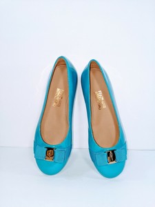 bright blue ballet flats