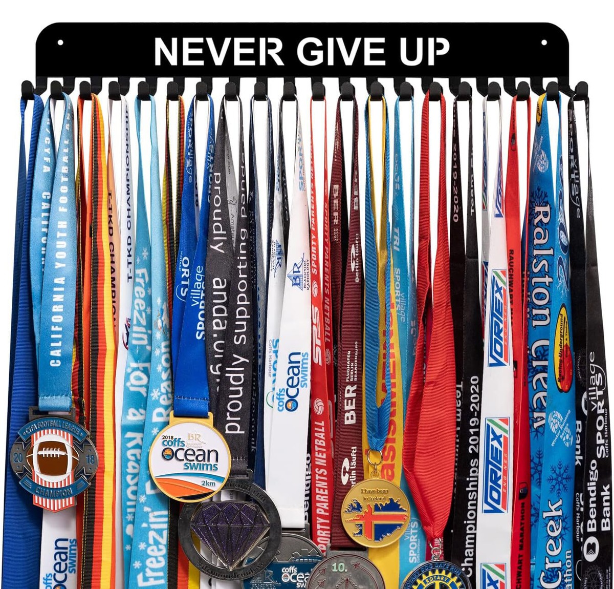 Portamedaglie United Medals - Display Per 48 Medaglie In Acciaio - Per Runner E Sportivi - I Love Running - Foto 9