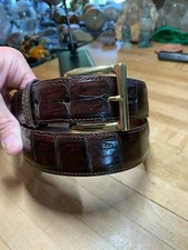 Genuine Caiman Crocodile Chocolate Brown Belt Size 32