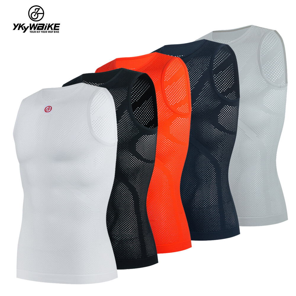 YKYWBIKE Hombres Capa Base Malla Sin Mangas Gimnasios Ciclismo Prendas para el torso Camisa Bicicleta Ropa Interior