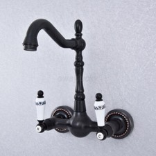 Oil Rubbed Bronze Swivel Spout Basin Sink Bathroom Mixer Tap Lavatory Faucet