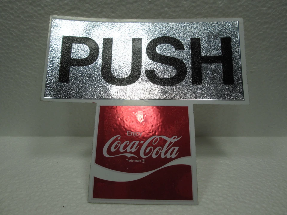 ORIGINAL enjoy Coca~Cola - "PUSH" RESTAURANT or STORE DOOR STICKER/DECAL - Image 2 of 4