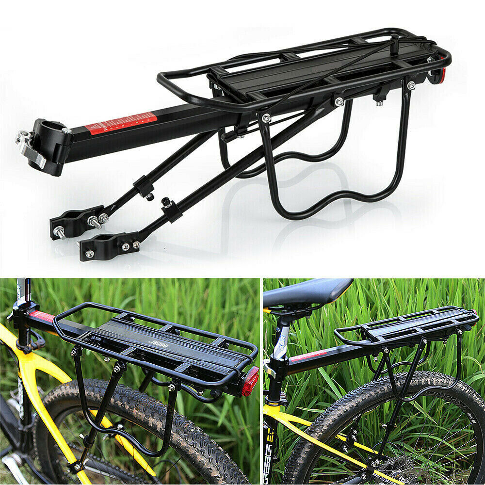 Load 110 lbs Bike Rear Rack Adjustable Mountain Rod Bicycle Luggage Cargo Holder