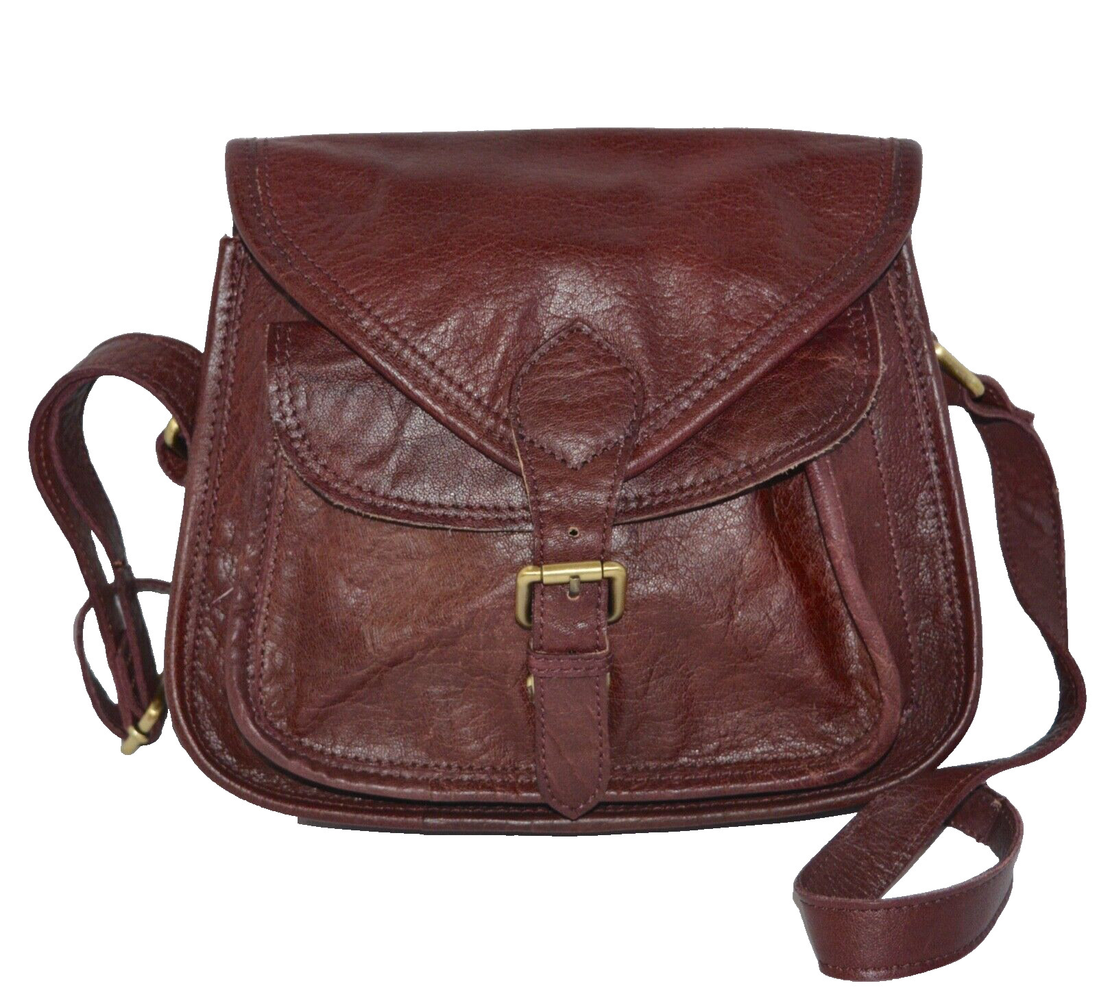 Vintage Messenger Bag Oxblood Leather Crossbody Purse… Gem