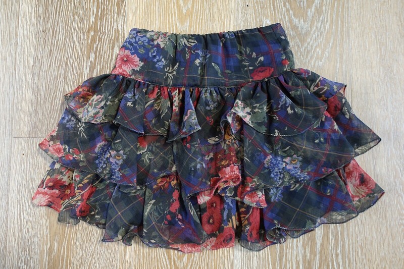 Ralph Lauren Girls Floral Ruffle Skirt Size 6 lkNEW