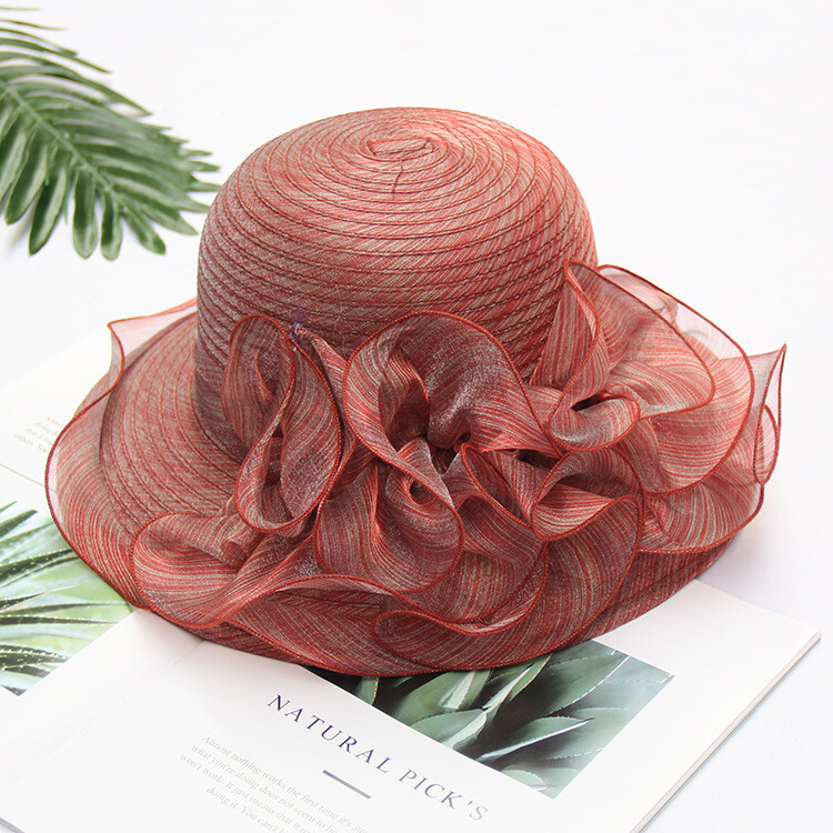 3772 Women\'s Kentucky Derby Church Hat Organza Fascinator Wedding Tea Party SAFERIN Women main image 3