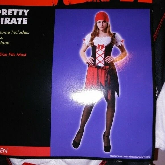 Disfraz de Halloween Totally Ghoul Mujer Bonita Pirata Talla Única Vestido y Bandana Foto 3 de 4