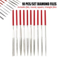 10X Diamant Feilen Set Satz SchlüSselfeile Nadelfeile Raspel Diamantfeile Metall