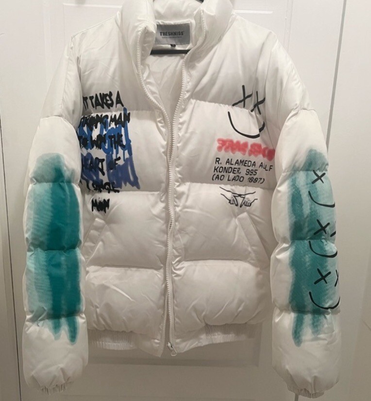 Freshniss Brand Graffiti Print Puffer Jacket * Size L | eBay