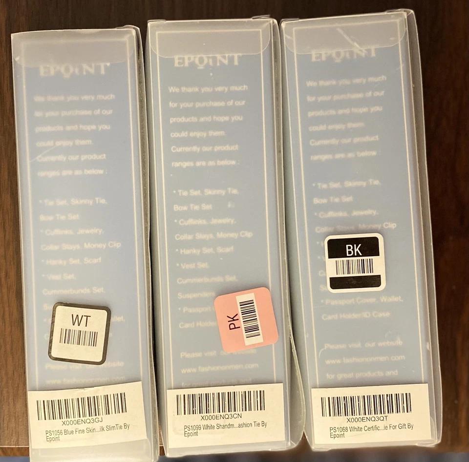 Juego de 3 corbatas de seda Epoint - azul, blanco, rayas - corbatas formales de negocios regalo Foto 2 de 3