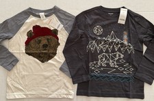 New Boys 5-6 Cotton T-Shirts 2 Pc Bundle Winter Animals Bear Ice NWT 35 MSRP