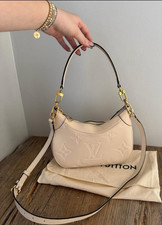 Louis Vuitton Beige Monogram Shoulder Bag Gold Hardware Logo with Dust Bag