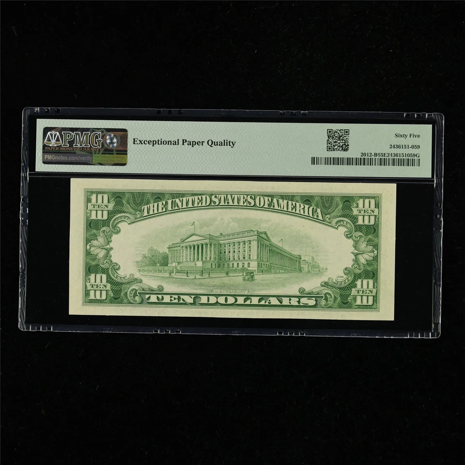 1950B Federal Reserve Note New York 10 Dollars Fr#2012-B PMG 65 EPQ Gem UNC - Image 2 of 4