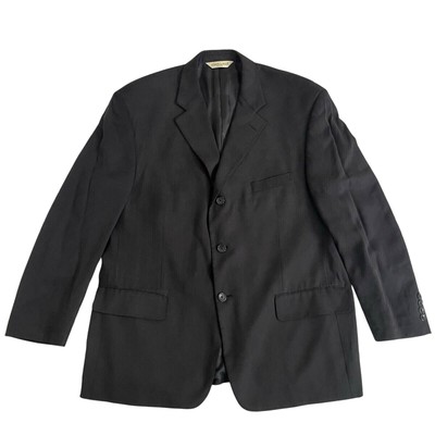 Joseph & Feiss Men's Silk Sports Coat Size 44 Short Black Classic Formal 