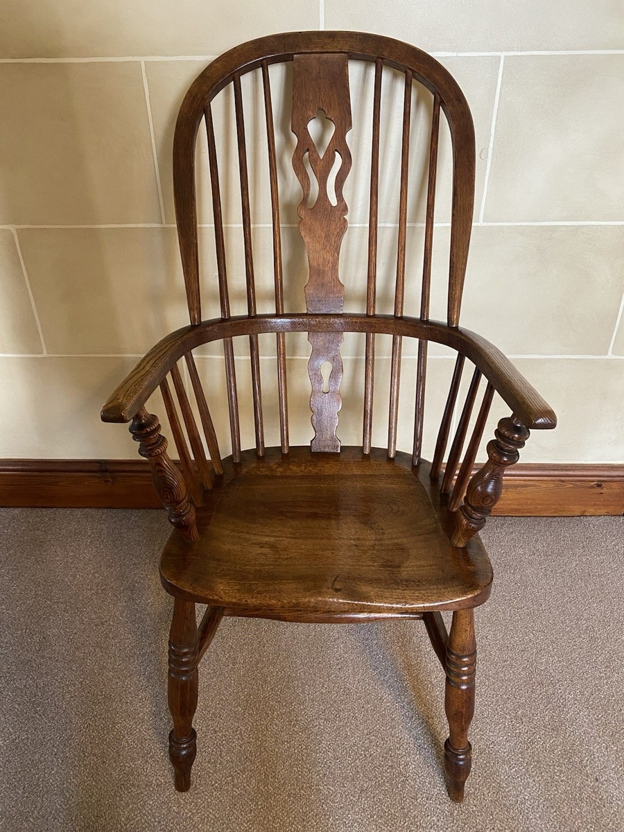 Superb Antique Early 1800s Windsor High Back Elbow UK