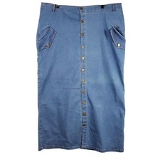 Vintage Betsy Size 21 Denim Midi Skirt Jean Western Y2K Indie Festival Hippie