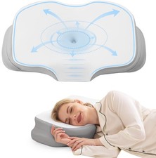 Ergo Pillow for Sleep Apnea, Neck Pain, and Snoring Relief, Standard, Gray