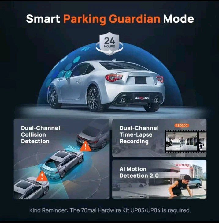 2025 70mai Dash Cam 4K Omni X800 360° View GPS ADAS 4G AI Motion