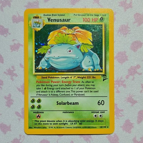 Pokémon TCG Venusaur Base Set 2 Holo Rare 18/130 2000 100HP Wizards of the Coast