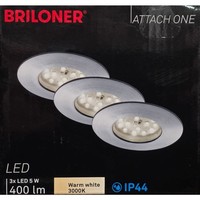 Briloner Led Einbauleuchten Alu 3Er-Set IP44 3Xled-Modul 4,8W