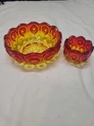 Vintage Amberina Moon And Stars Depression Glass El Smith Indiana Glass Company