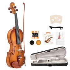   FAST SHIPPING  FREE   Acoustic Violin w Softshelled Hard Case, Wax  More 