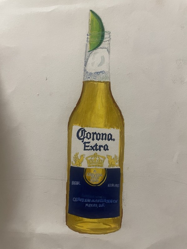 Corona Breweriana Sign Artwork with Lime Beer Bottle