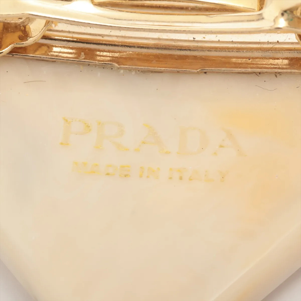 Prada 1IF090 Logo Hair Slide GP x plastic x rhinestone Beige thumbnail 6