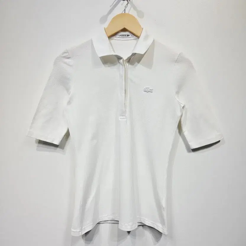 Lacoste Women's Hidden Button Stretch Polo Shirt Size 36