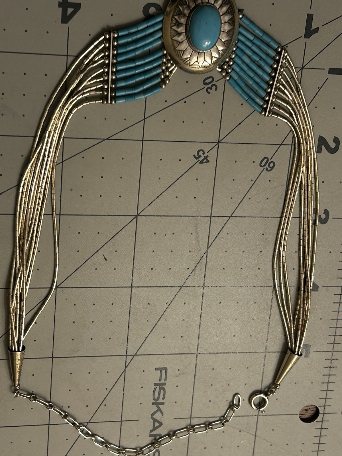 Navajo 925 turquoise Choker Multi strands Necklac… - image 7