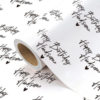 Birthday Wrapping Paper for Men - Mini Roll - 17 Inch x 16.5 Feet - Happy Bir...