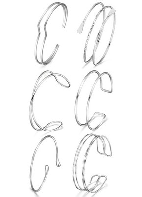 6 Pcs Arm Cuff Elegant Upper Arm Band Cuffs Bracelet Bangle Arm Cuff Jewelry for