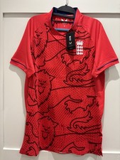 Mens Red/Navy Blue England Cricket Castore Pro Shirt Top Sz M BNWT New Hologram 