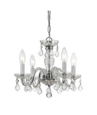 Crystorama Lighting Group 1064-CL-MWP Traditional Crystal 4 Light - Chrome