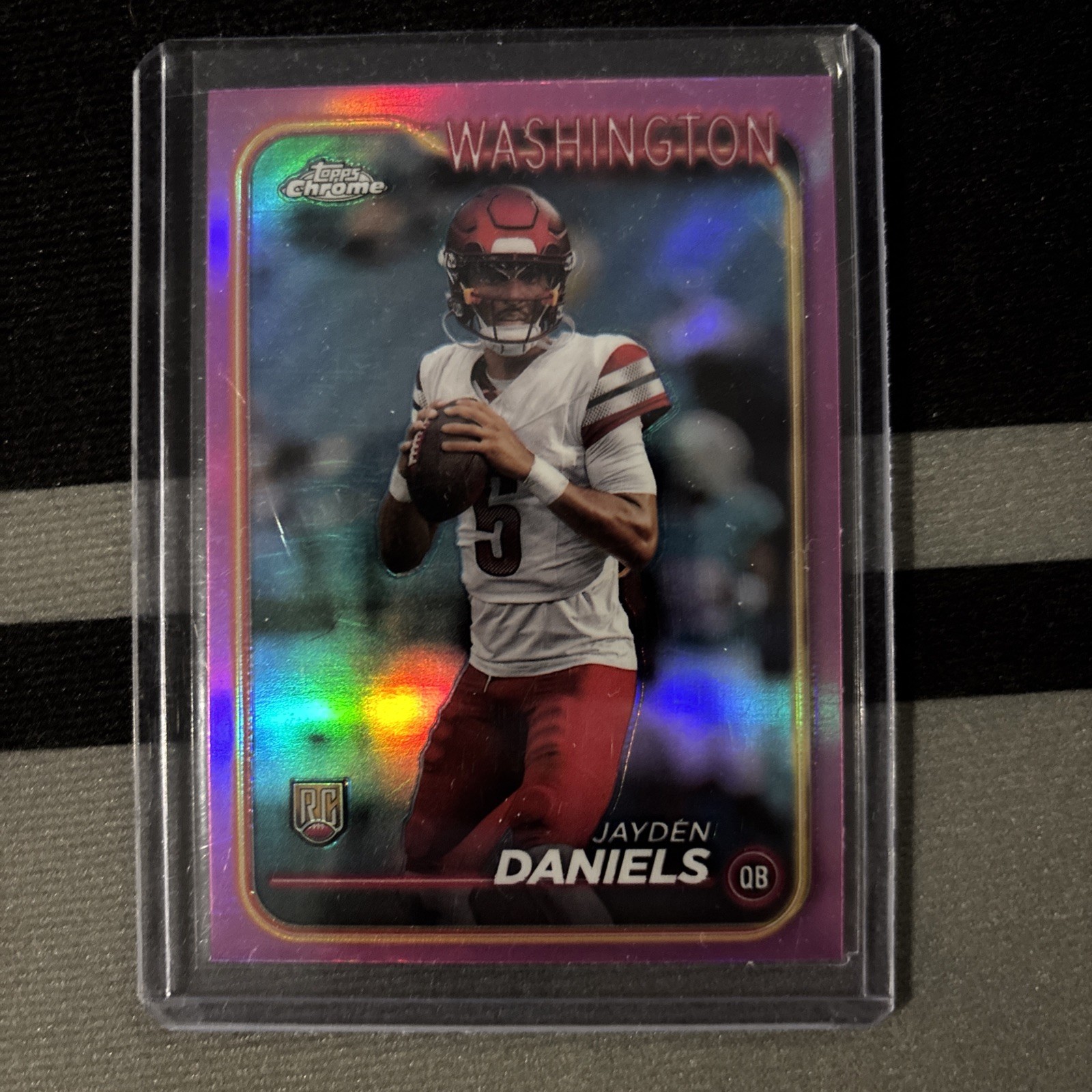 2024 Topps Chrome - Rookies Jayden Daniels #201 Pink Refractor (RC)