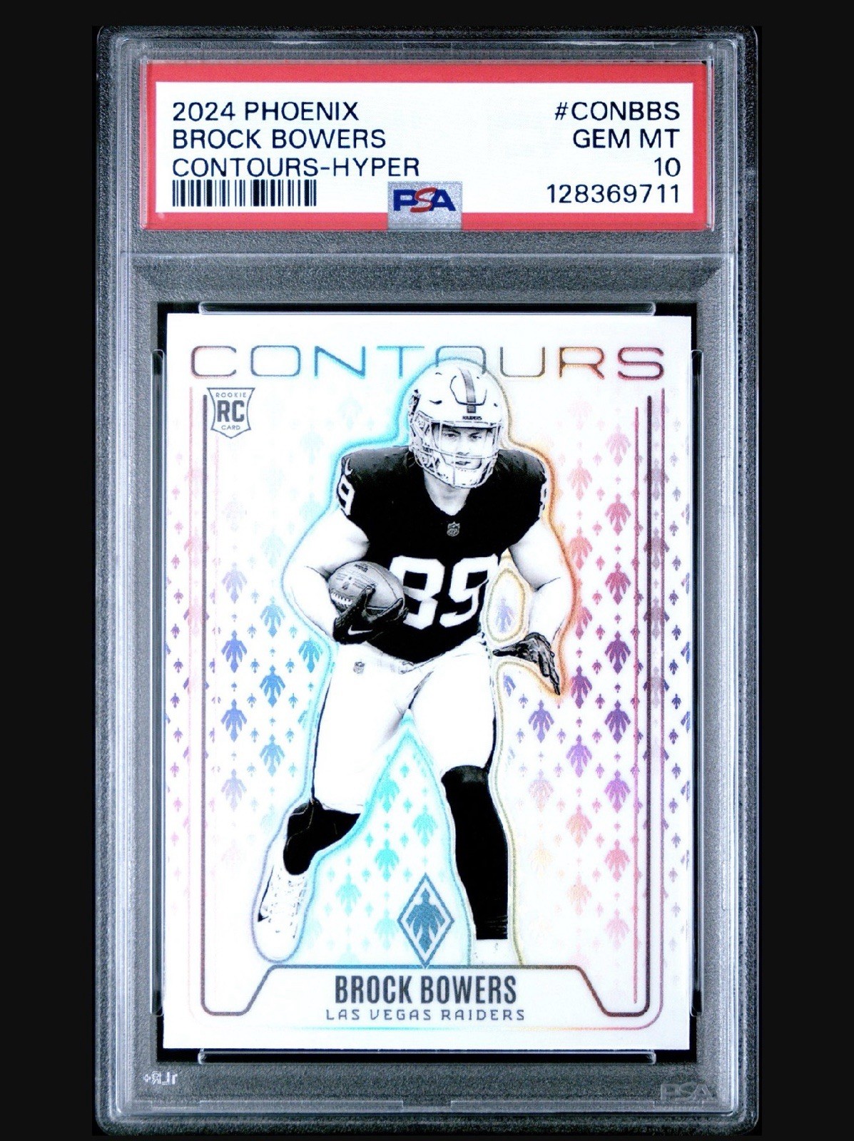 2024 Panini Phoenix Contours Brock Bowers #CON-BBS Purple (RC) PSA 10