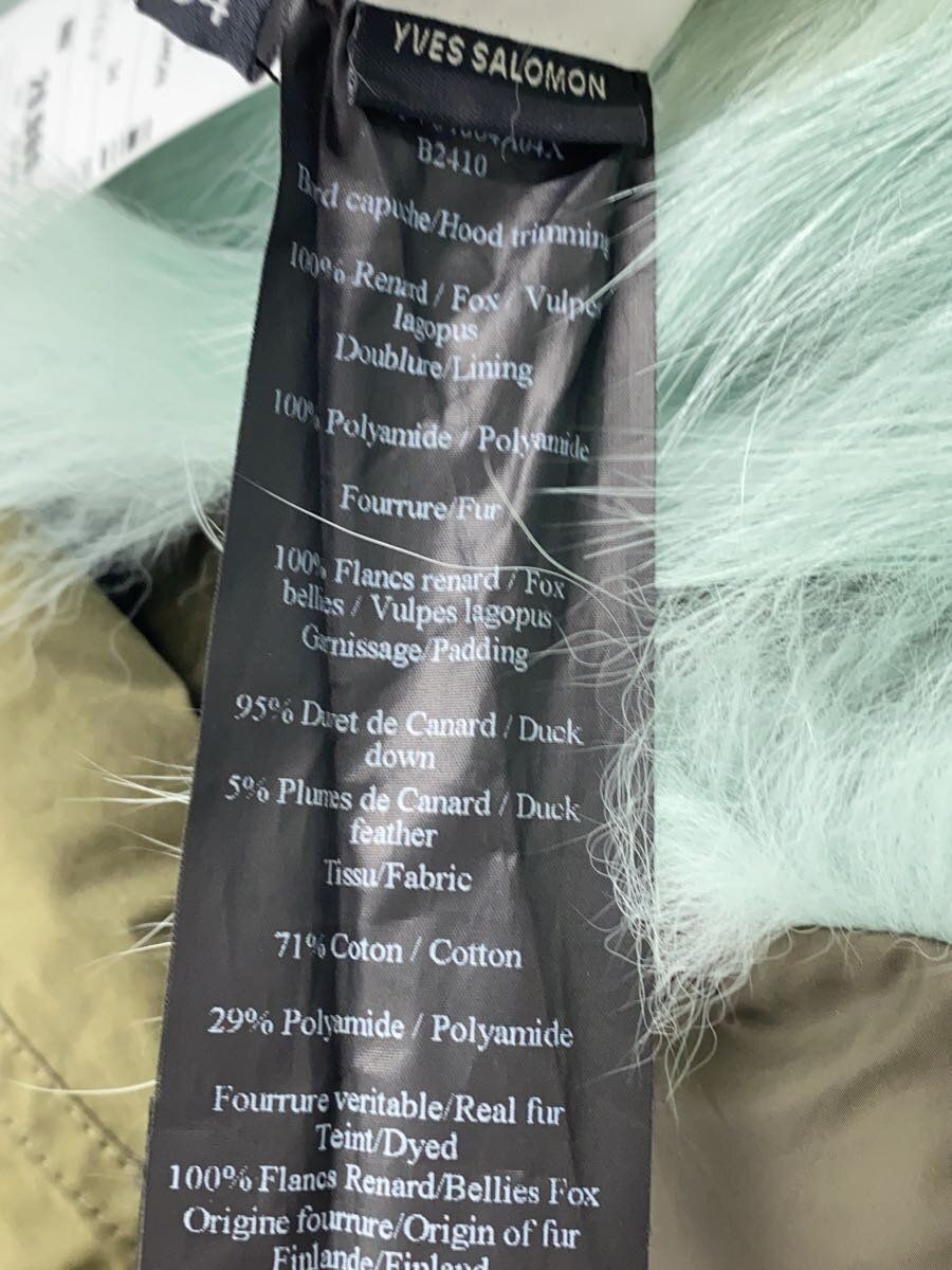 YVES SALOMON ALTRA PELLICCIA DI VOLPE GIACCA MILITARE CORTA 34 NYLON kaki usata
