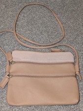 Nathalie Andersen Triple Zip Crossbody Bag | Nude Tan Pebble Messenger  Scandi