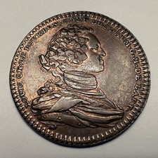 1741 France Artillery Jeton 1700s L-C de Bourbon Copper Coin