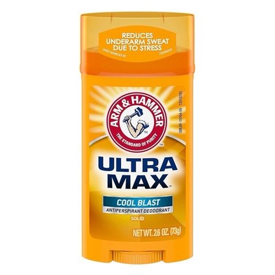 (2-PACK) ARM & HAMMER ULTRA MAX Deodorant, Cool Blast, Solid Stick, 2.6 Oz
