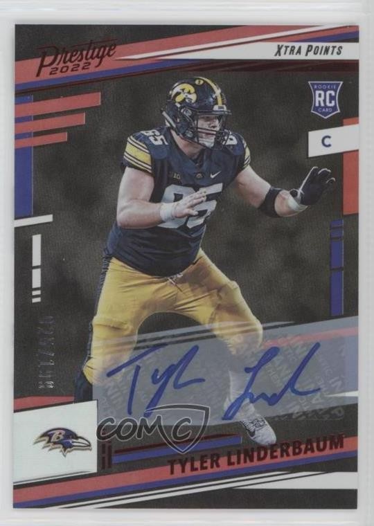 Tyler Linderbaum Panini Prestige #366 Red Xtra Points Premium-Signature