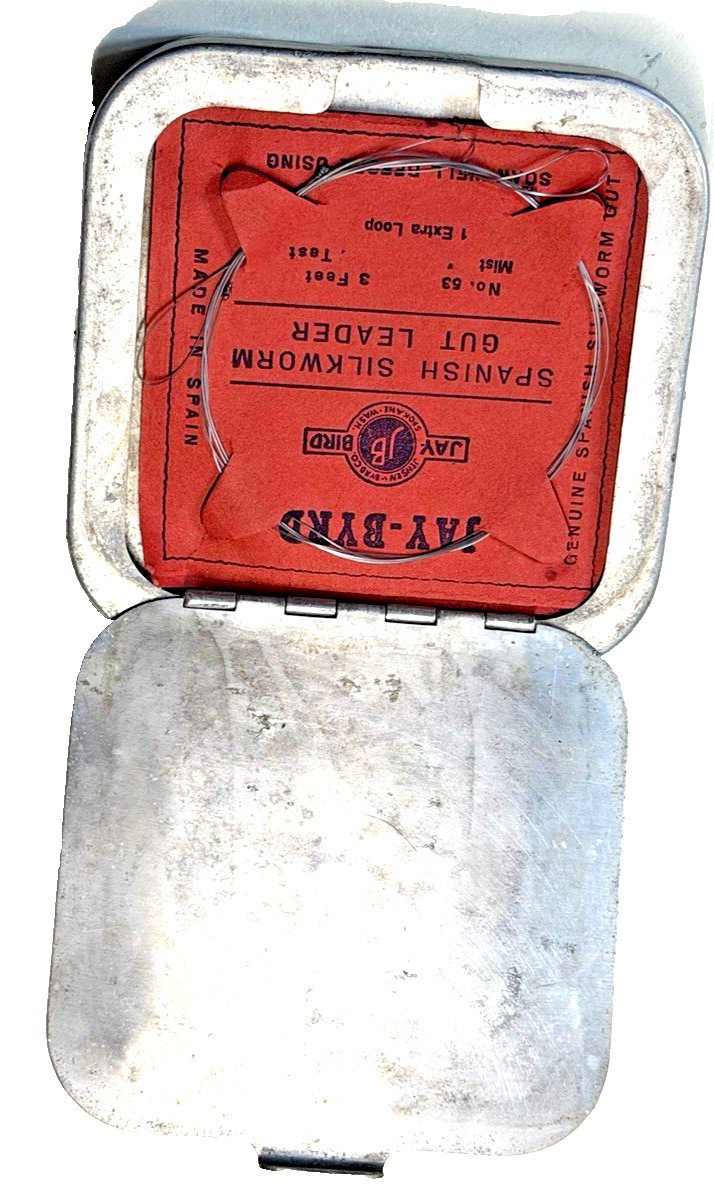 Aluminum  Pocket Two Compartment Fly & Leader Case With Flies