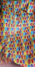Vintage Vinyl Top Soft Flannel Back Tablecloth Flip Flops Thongs Colorful 50x85