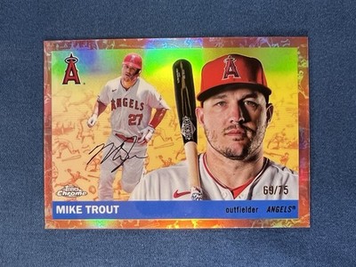 2025 Topps Chrome Platinum Mike Trout /75 Toile Refractor #1 Angels