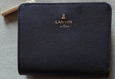 LANVIN en Bleu Bi-Fold Women's Wallet (Dark Brown)